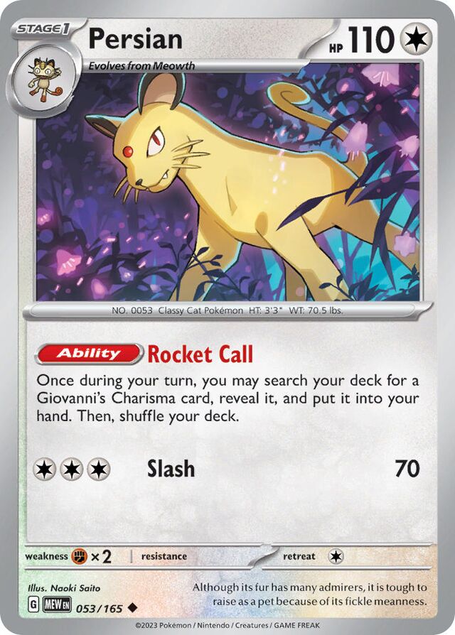 Persian (Scarlet & Violet 151 053/165) (International TCG