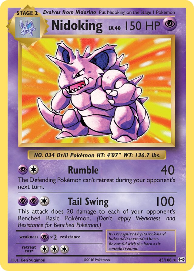 Nidoking Evolutions 45/108 Rare Holo