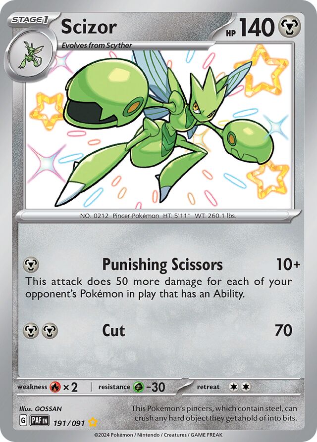 Scizor Paldean Fates 191/091 Shiny Rare