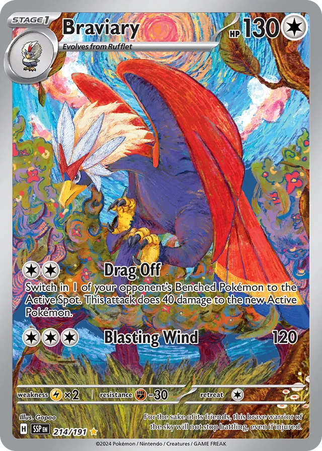 Braviary Surging Sparks 214/191 Illustration Rare