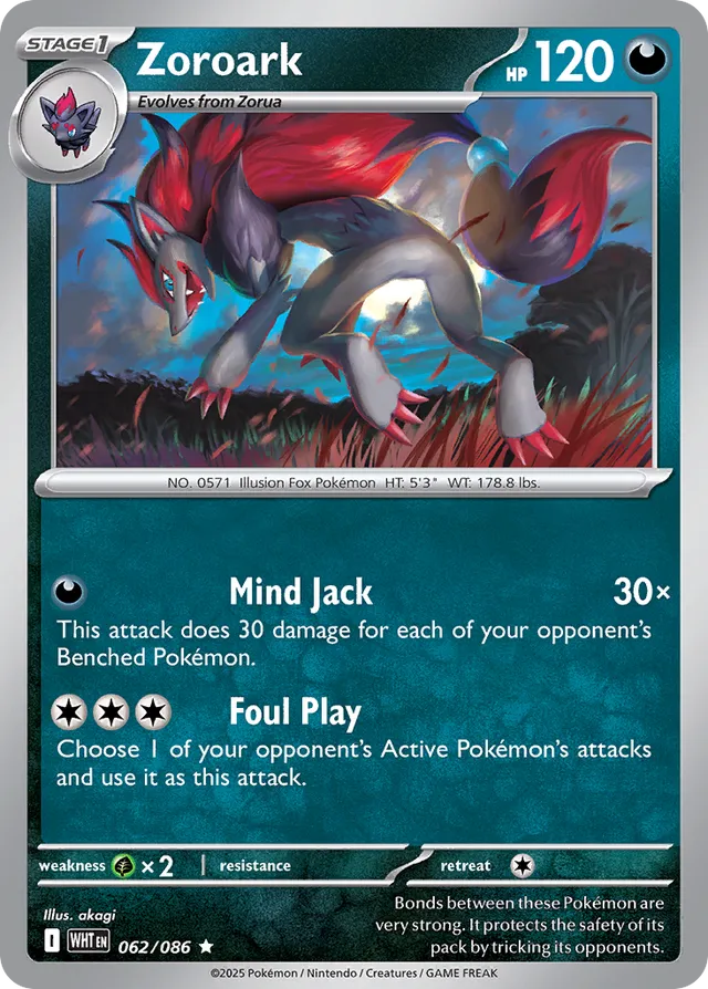 Zoroark White Flare 062/086 Rare