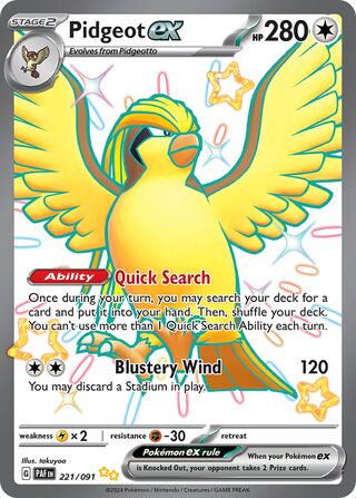 Pidgeot ex (Paldean Fates 221/091) (International TCG) – TCG
