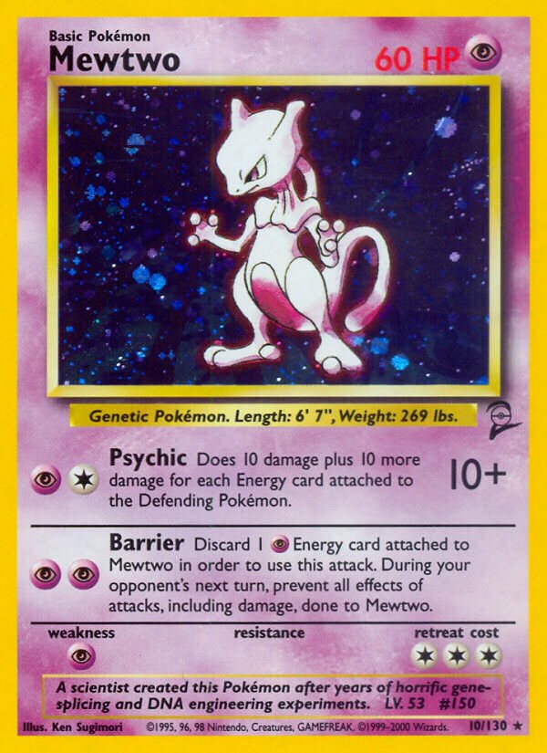Mewtwo Base 2 10/130 Rare Holo