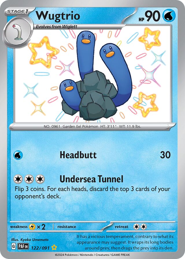 Wugtrio Paldean Fates 122/091 Shiny Rare