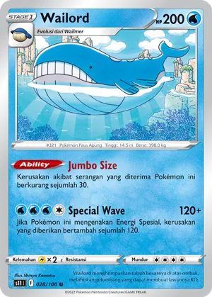 Wailord (Lost Abyss 026/100)