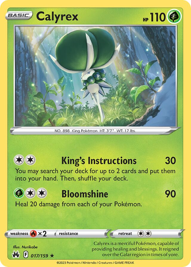 Calyrex Crown Zenith 017/159 Rare Holo