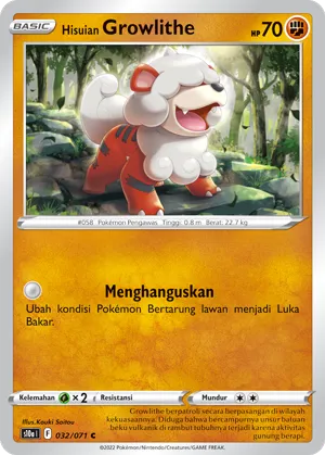 Hisuian Growlithe (Dark Phantasma 032/071)