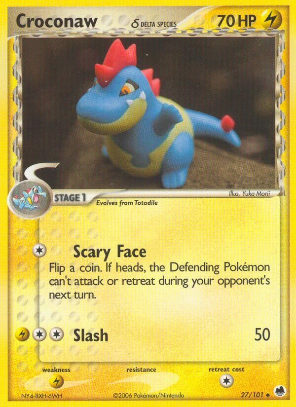 Croconaw (Delta Species) 27/101 3 EX DRAGON FRONTIERS UNCOMMON PTCG