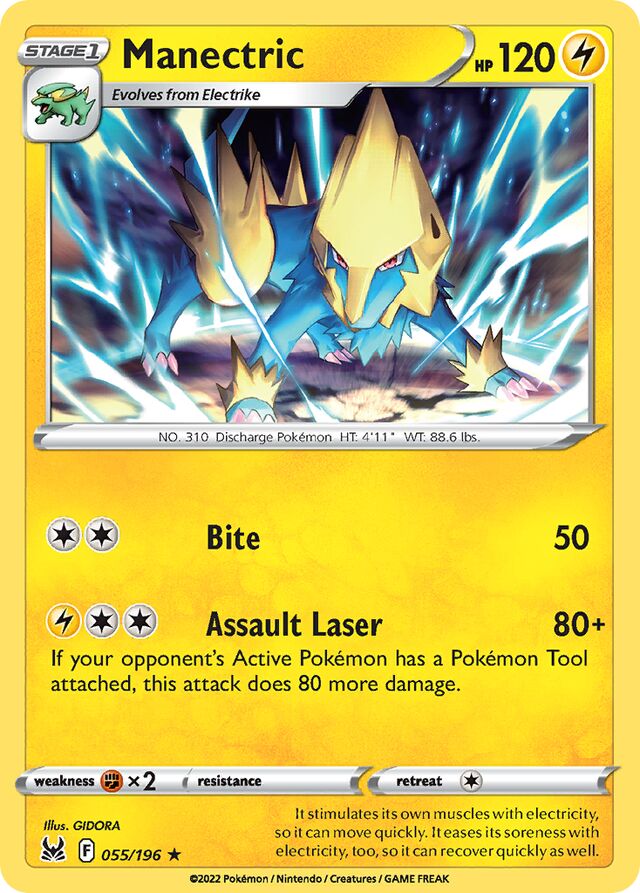 Manectric 055/196 8 SWORD & SHIELD LOST ORIGIN Rare PTCG