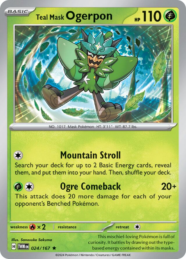 024/167 Teal Mask Ogerpon TWM Rare