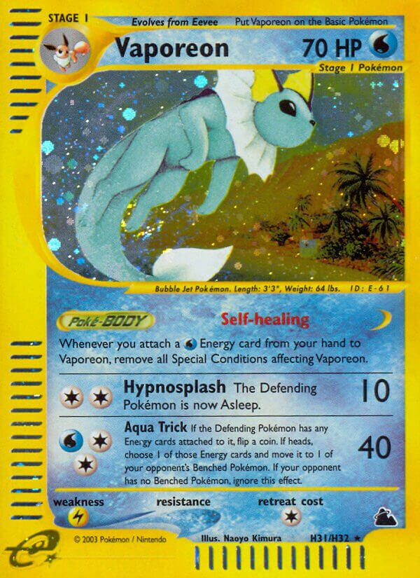 H31/H32 Vaporeon SK Rare Holo