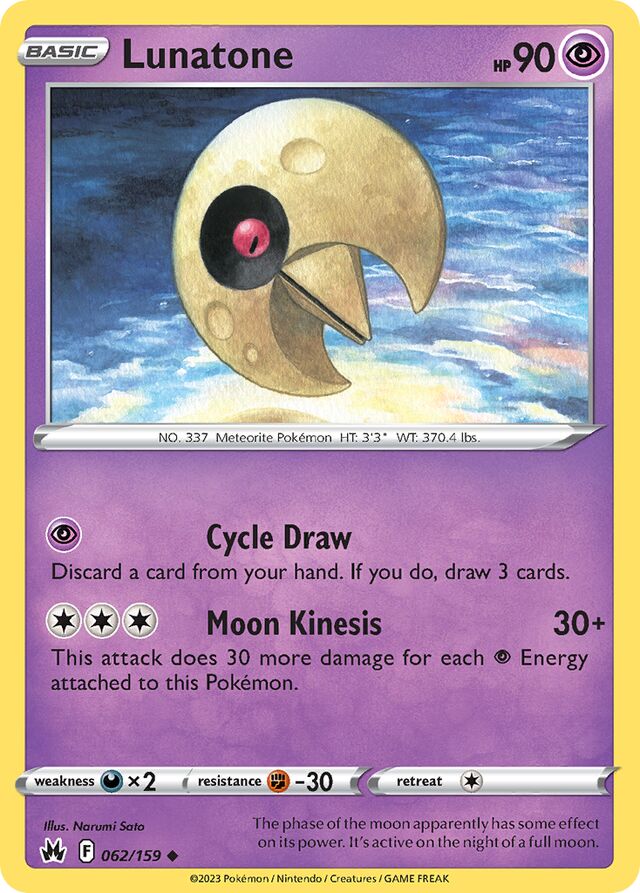 Lunatone Crown Zenith 062/159 Uncommon