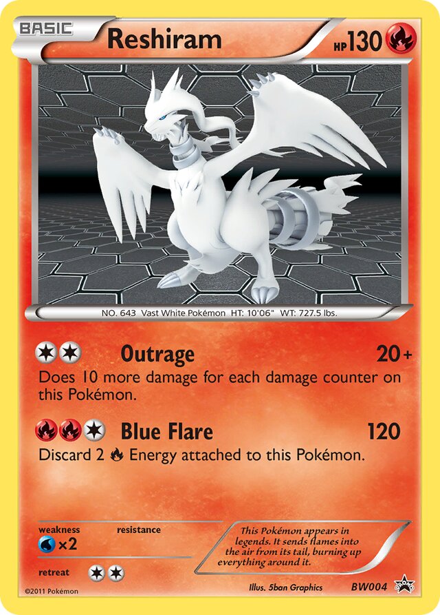 Reshiram BW Black Star Promos BW004 PROMO