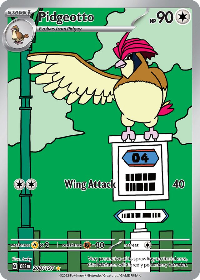 208/197 Pidgeotto OBF Illustration Rare