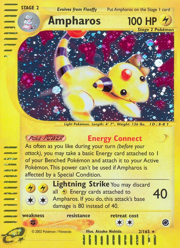 2/165 Ampharos EX Rare Holo