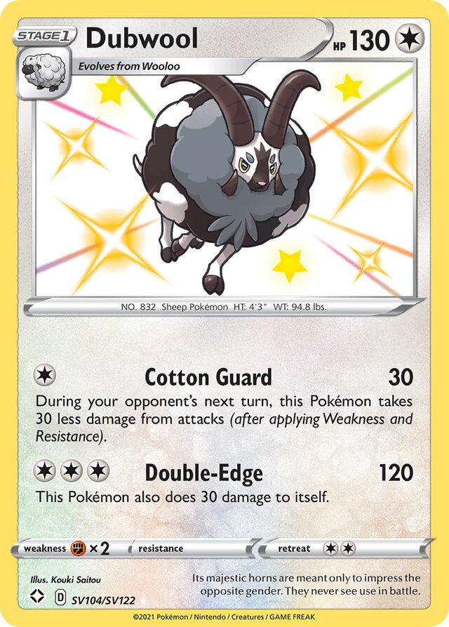 Dubwool Shining Fates SV104/SV122 Rare Shiny