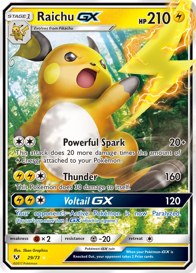 RaichuGX Shining Legends 29/73 Ultra-Rare Rare