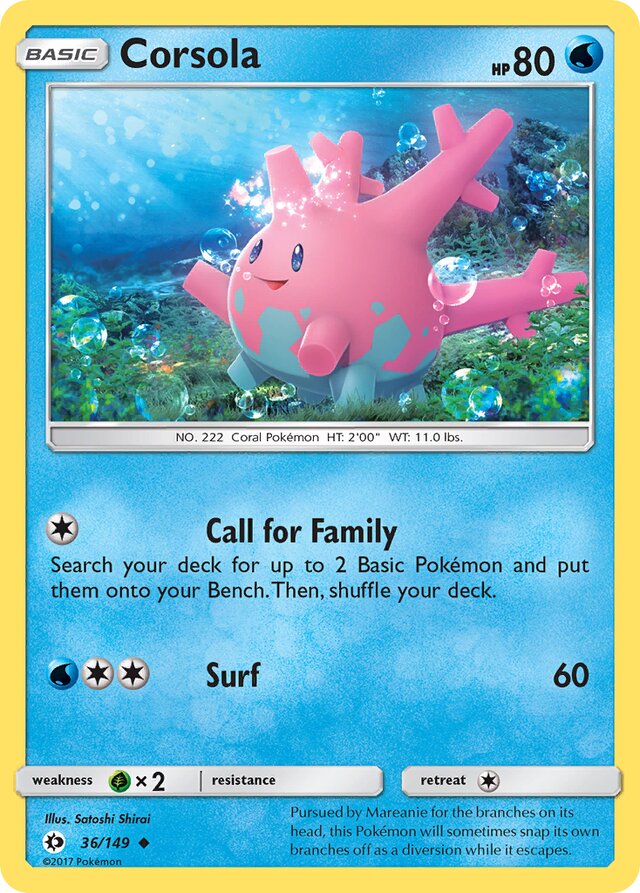 Corsola Sun & Moon 36/149 Uncommon