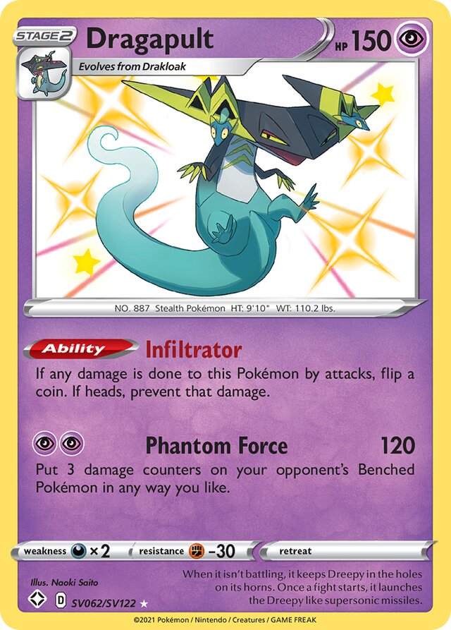 Dragapult Shining Fates SV062/SV122 Rare Shiny