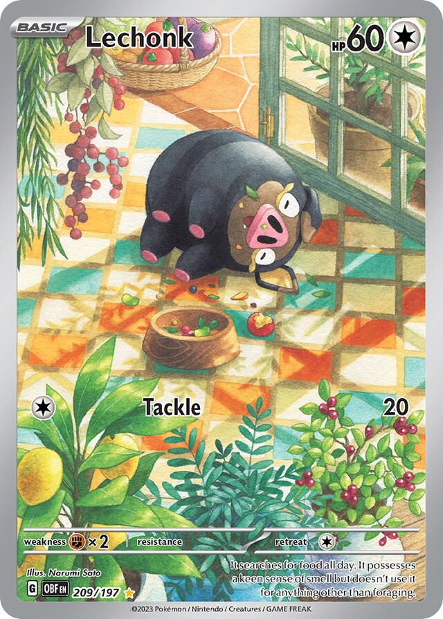 209/197 Lechonk OBF Illustration Rare