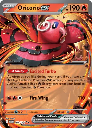 Oricorio ex (Phantasmal Flames 018/094)