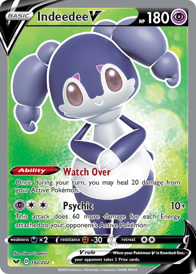 Indeedee V 91/202 NM in Portuguese Sword & Shield Pokémon TCG