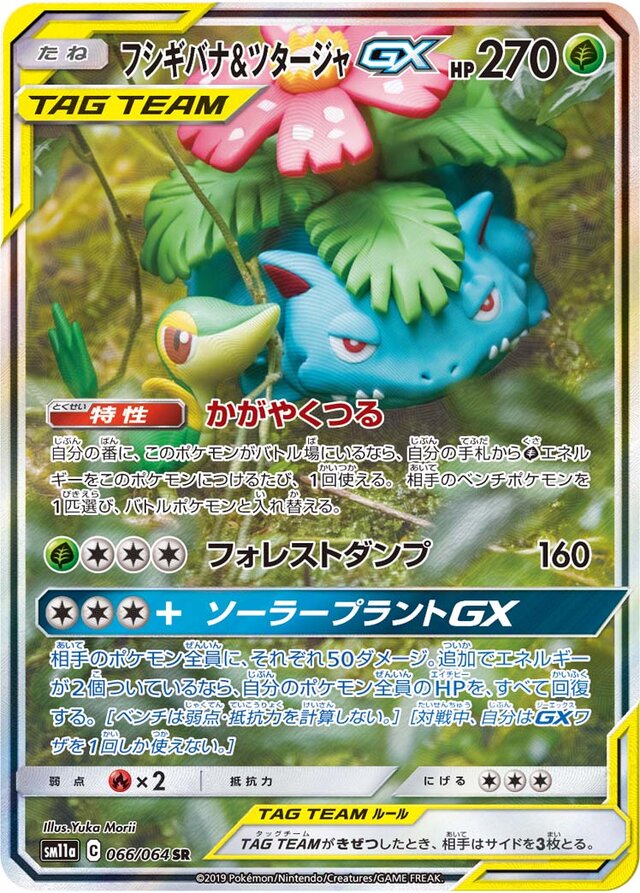066/064 Venusaur & SnivyTag Team GXフシギバナ＆ツタージャGX SR