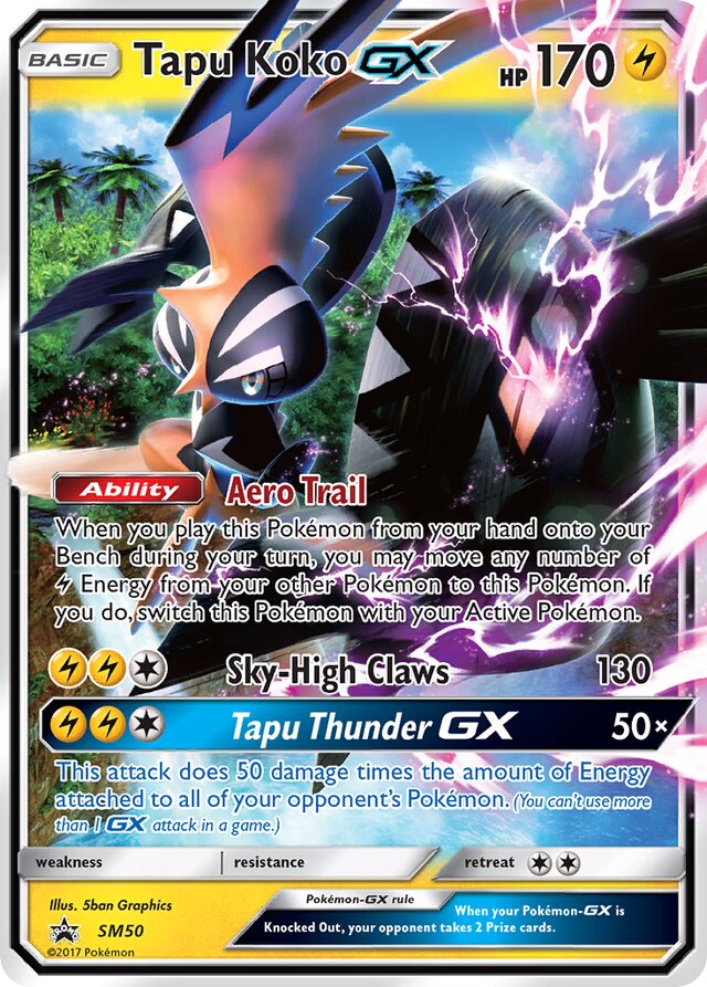 Tapu KokoGX SM Black Star Promos SM50 PROMO