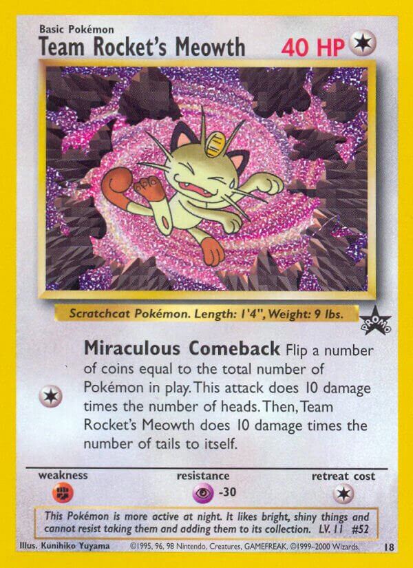 Team Rocket's Meowth Wizards Black Star Promos 18 PROMO