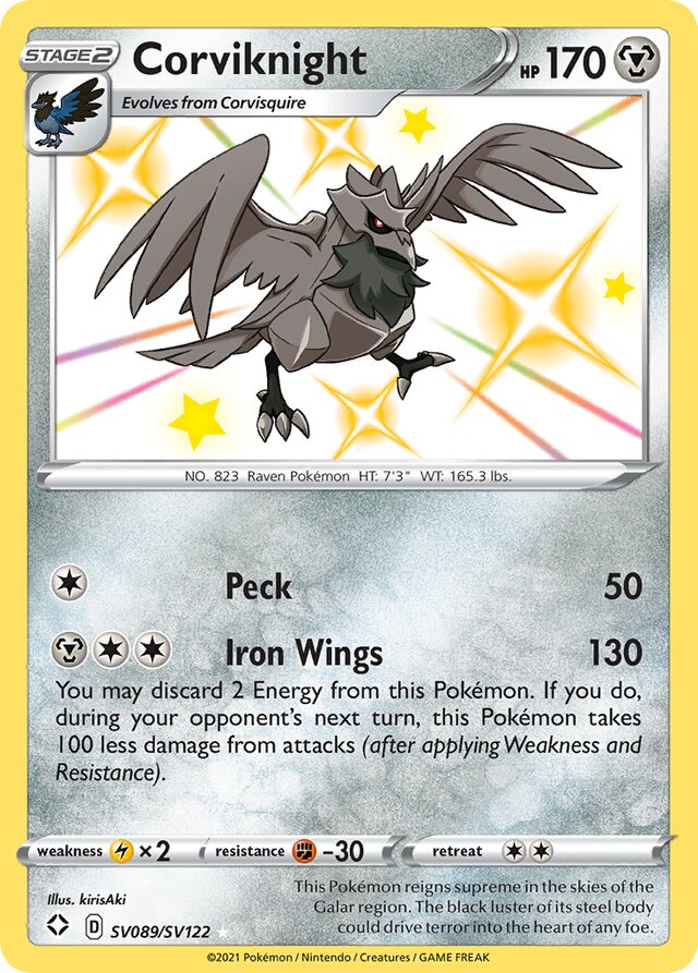 Corviknight Shining Fates SV089/SV122 Rare Shiny