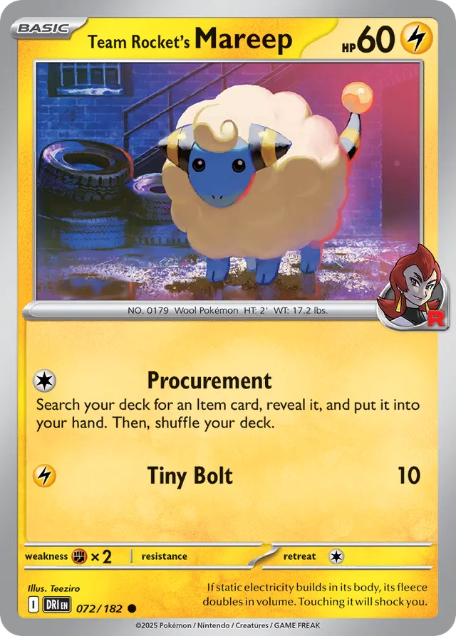 Team Rocket's Mareep Destined Rivals 072/182 Common