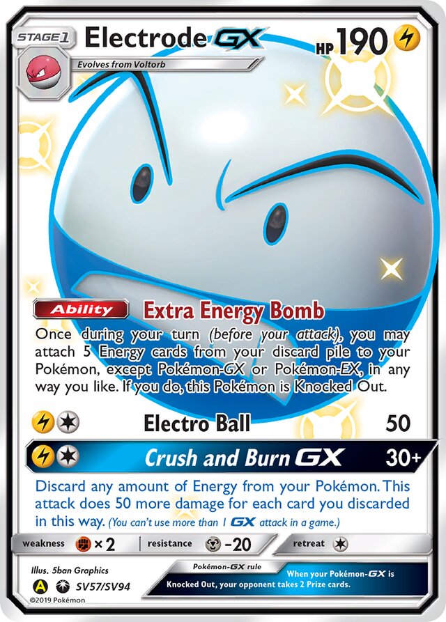 ElectrodeGX Hidden Fates SV57/SV94 Rare Shiny GX