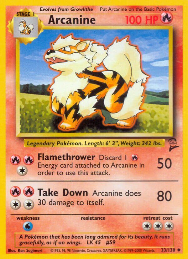 Arcanine Base 2 33/130 Uncommon