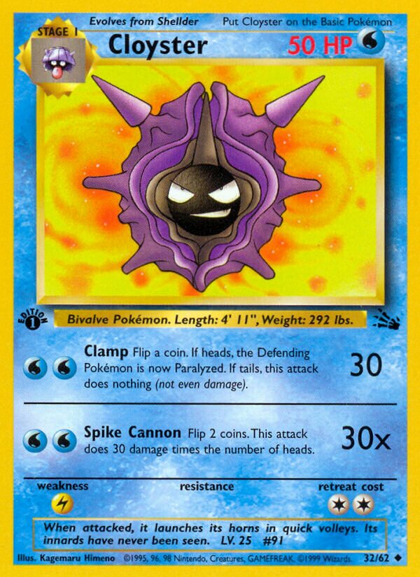 Cloyster Fossil 32/62 Uncommon