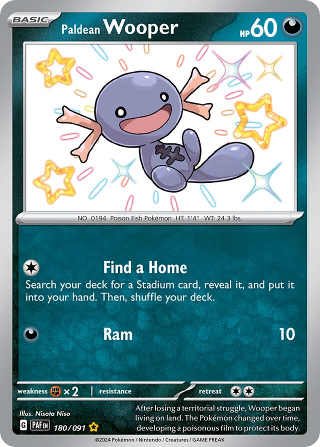 Paldean Wooper Paldean Fates 180/091 Shiny Rare
