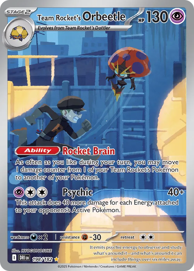 Team Rocket's Orbeetle Destined Rivals 198/182 Illustration Rare
