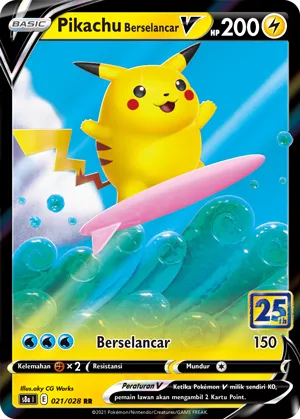 Surfing Pikachu V (25th Anniversary Collection 021/028)