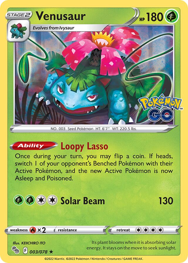 Venusaur Pokémon GO 003/078 Rare Holo