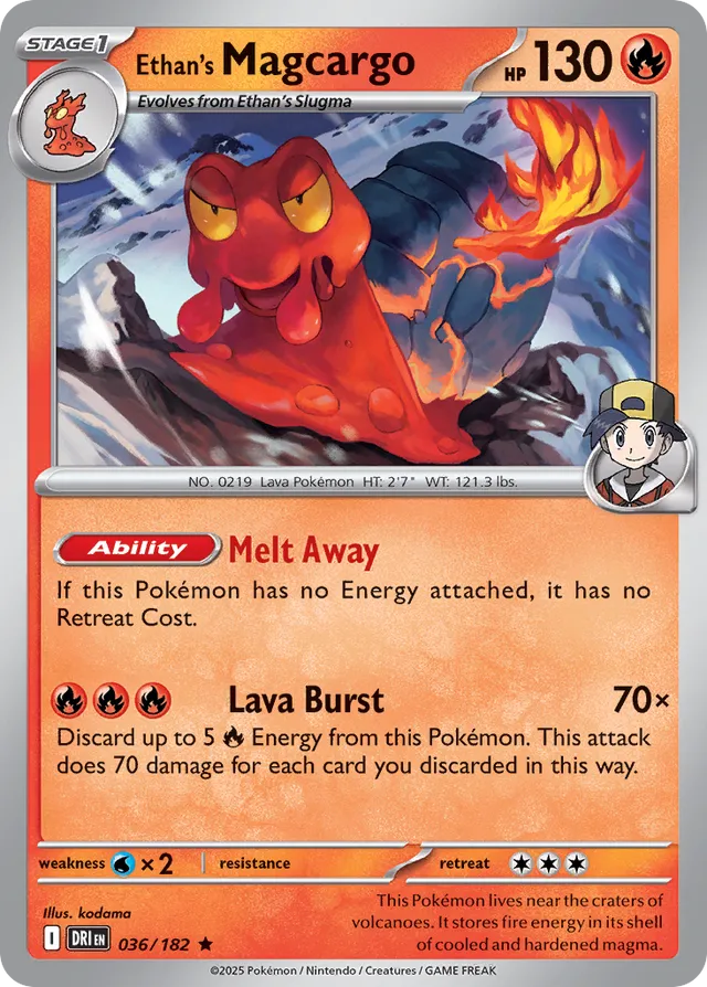 Ethan's Magcargo Destined Rivals 036/182 Rare
