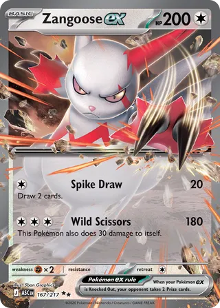 Zangoose ex (Ascended Heroes 167/217)