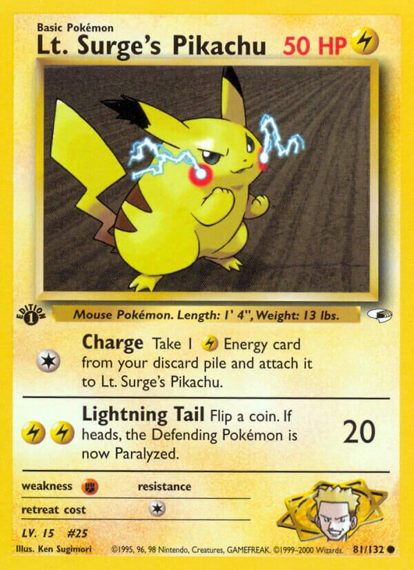 Lt. Surge's Pikachu (Gym Heroes 81/132) (International TCG)  TCG Collector
