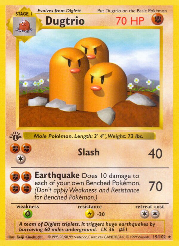 Dugtrio Base 19/102 Rare