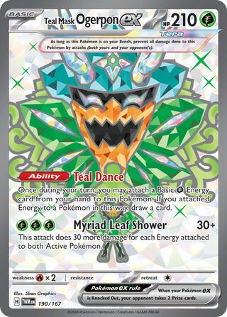 Teal Mask Ogerpon ex (Twilight Masquerade 190/167)