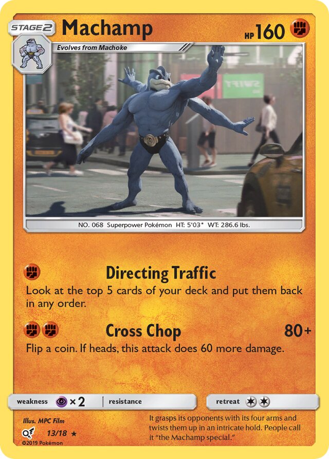 Machamp Detective Pikachu 13/18 Rare Holo