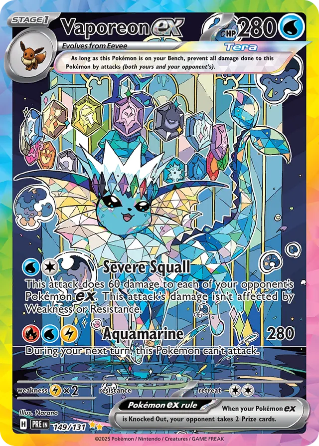 Vaporeonex Prismatic Evolutions 149/131 Special Illustration Rare
