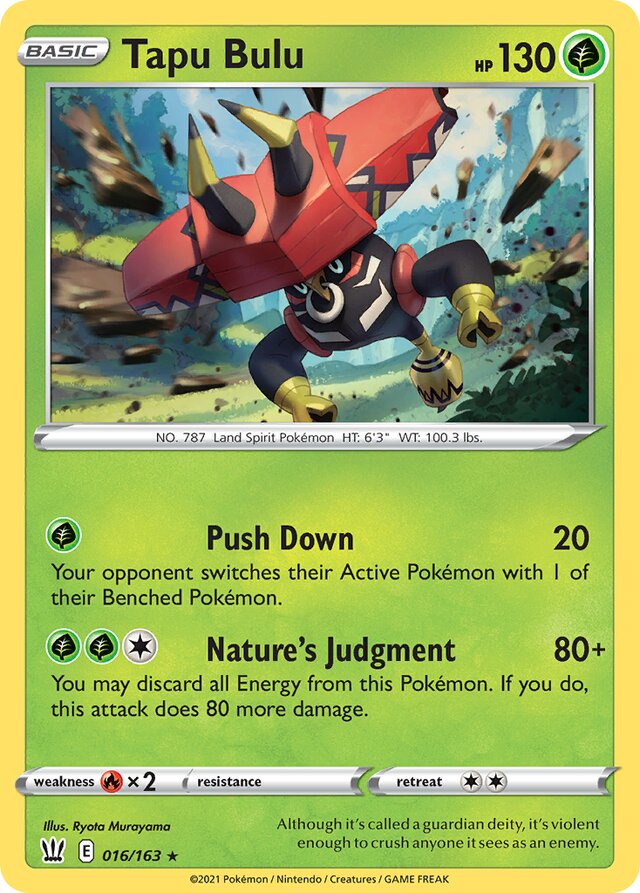 016/163 Tapu Bulu BST Rare Holo