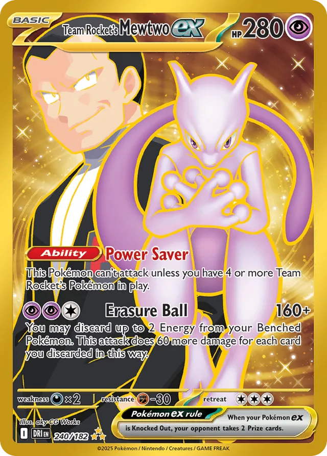 Team Rocket's Mewtwoex Destined Rivals 240/182 Hyper Rare