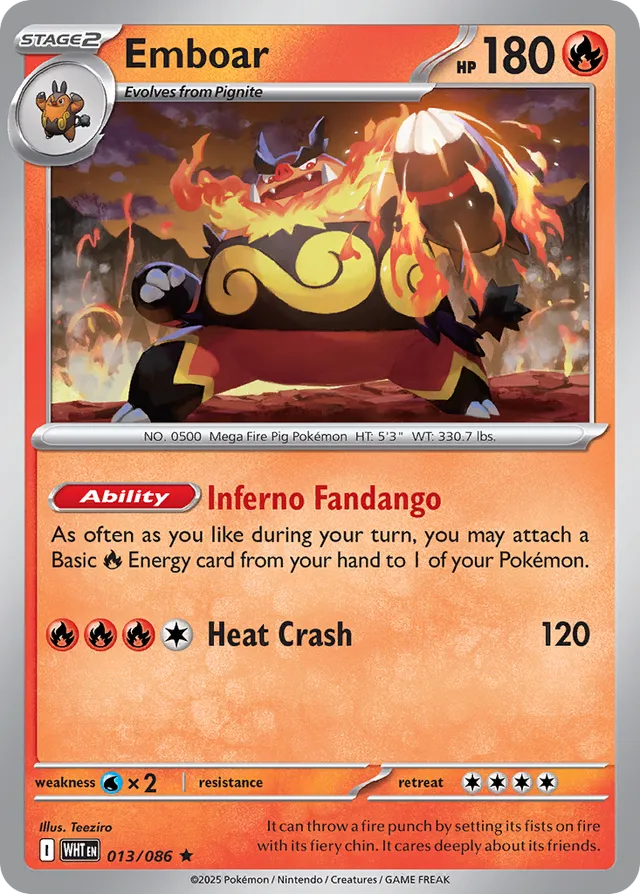 Emboar White Flare 013/086 Rare