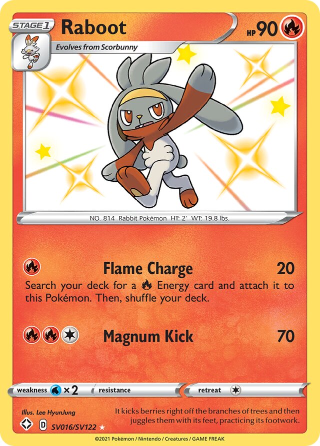 Raboot Shining Fates SV016/SV122 Rare Shiny