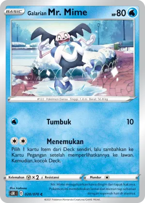 Galarian Mr. Mime (Rapid Strike Master 020/070)